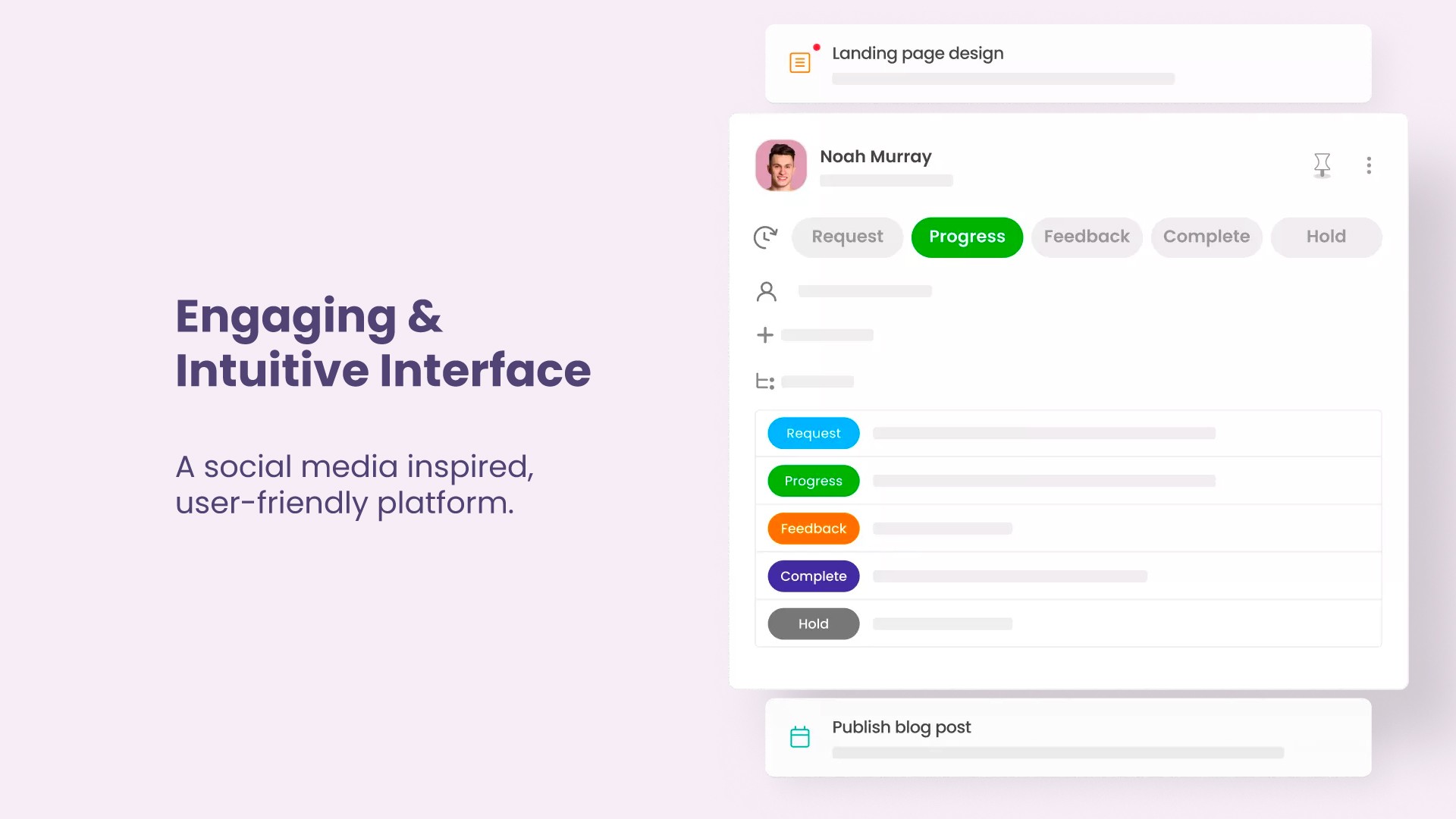 Interface de style réseau social