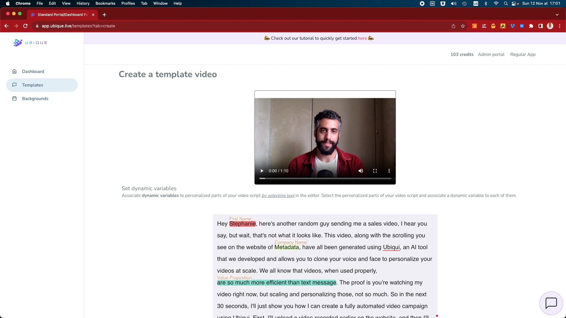 Modèle de vidéo