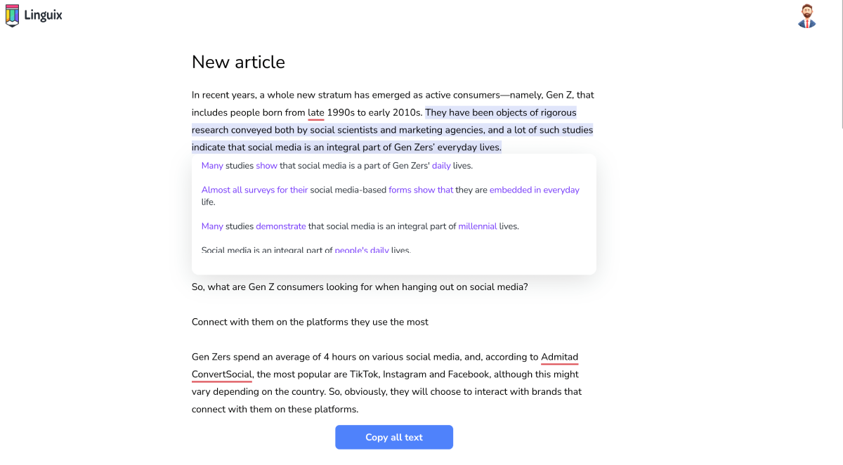 Éditeur web de réécriture