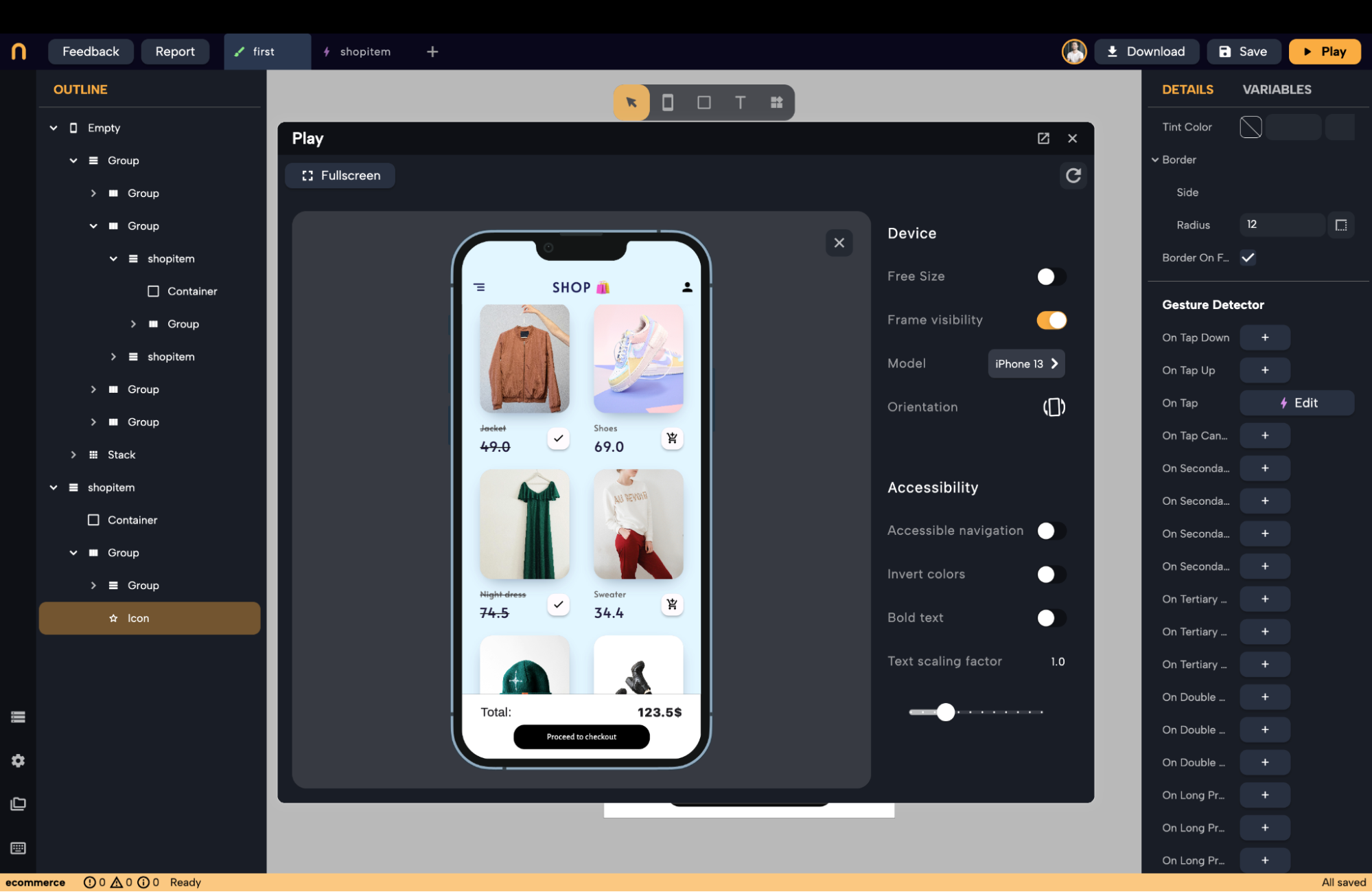 Aperçu de la conception de l'application