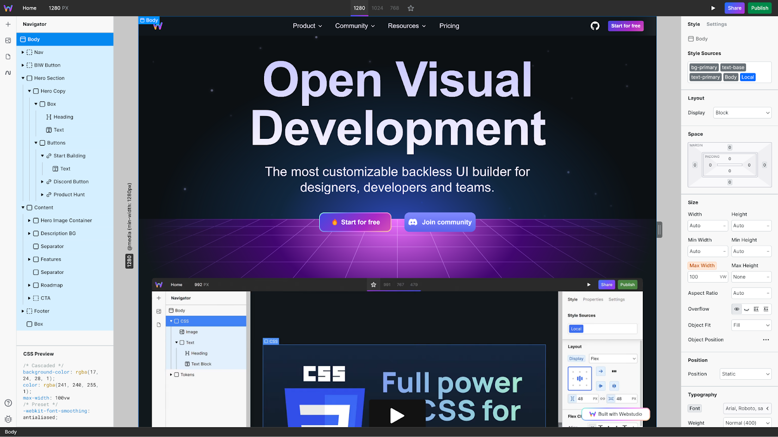 Constructeur Web visuel