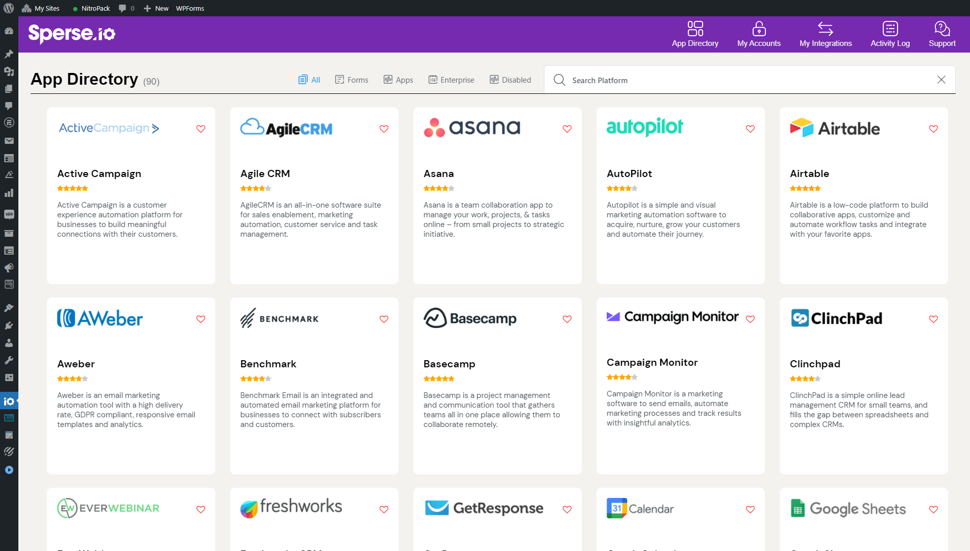 Répertoire des applications