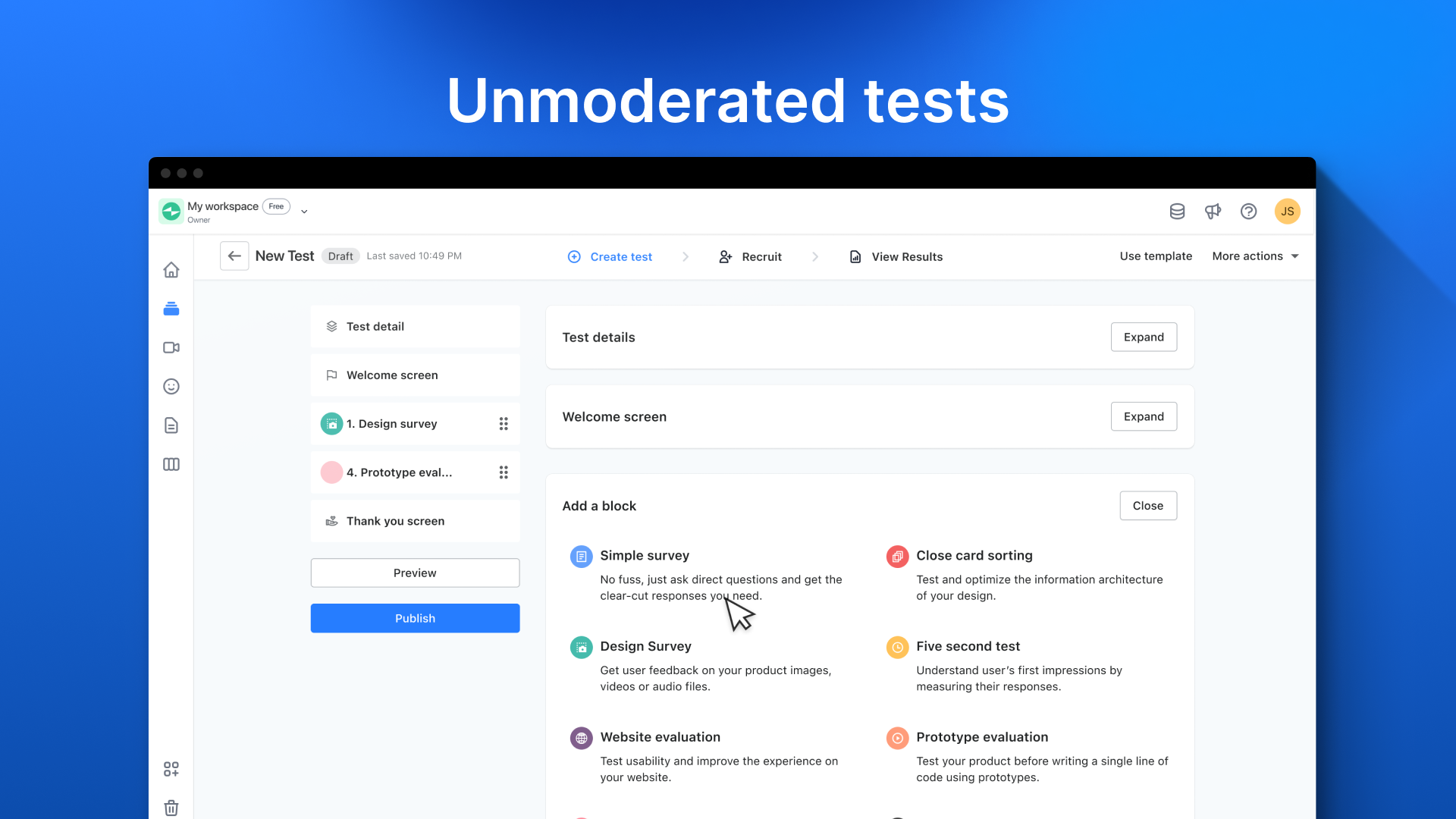 Tests non modérés