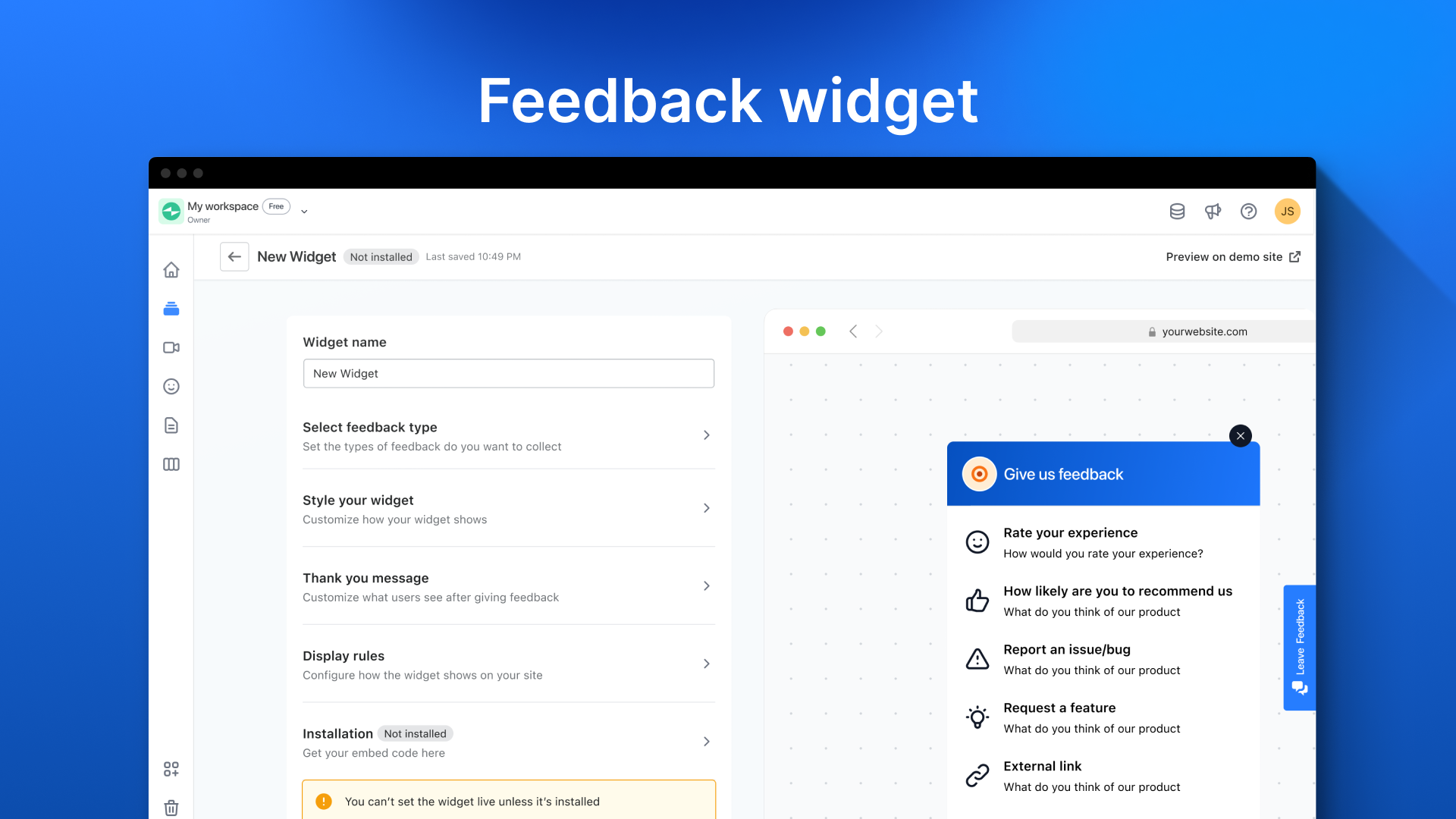 Widget de commentaires