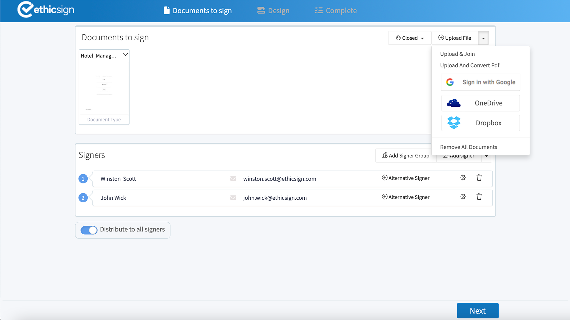 Téléchargement de documents