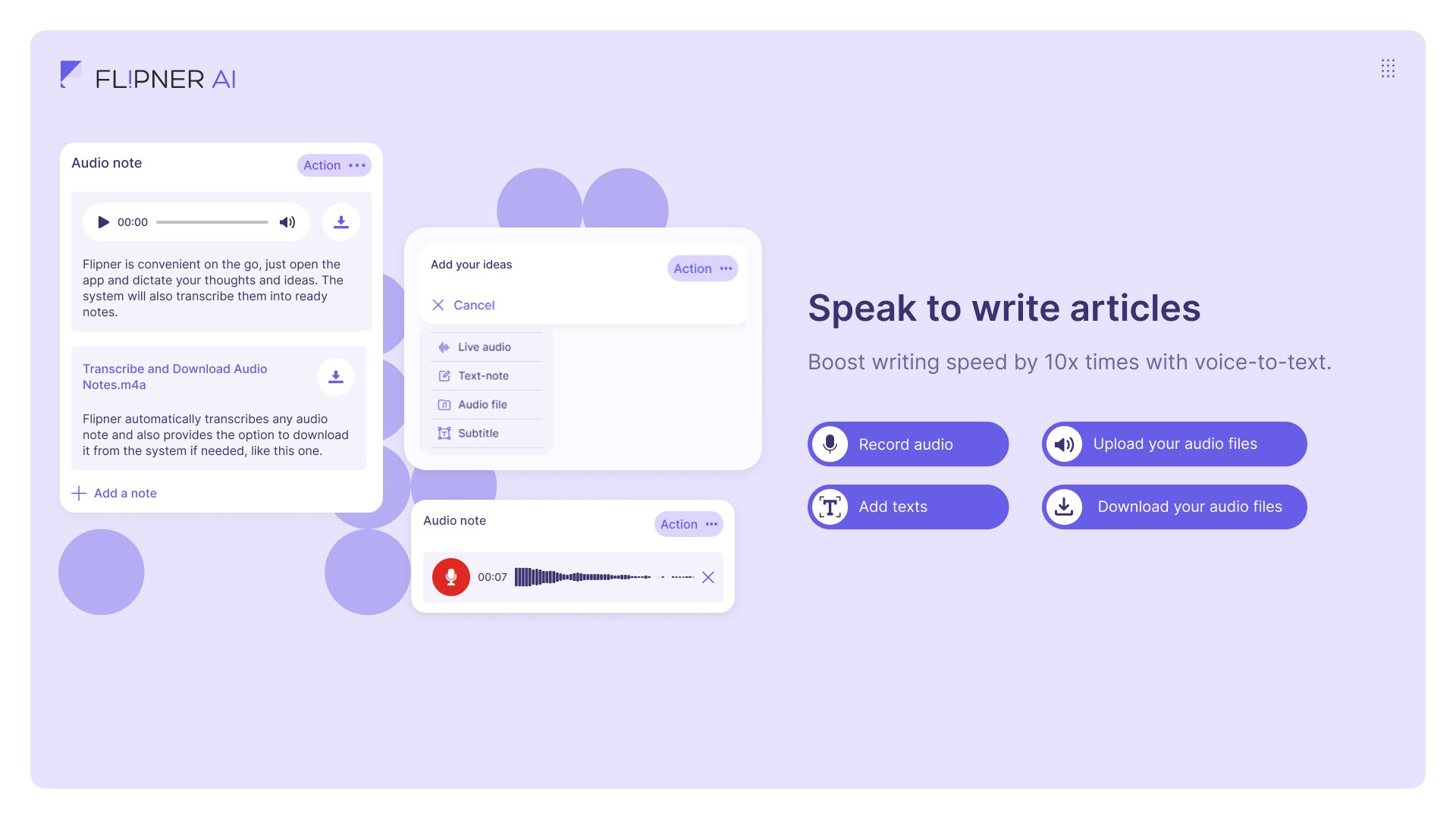 Application d'enregistrement audio