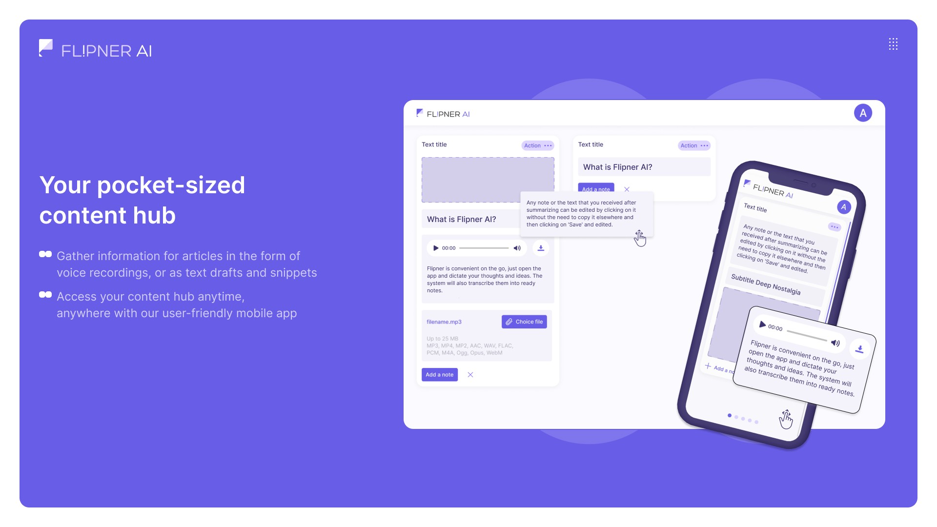Application d'enregistrement en déplacement