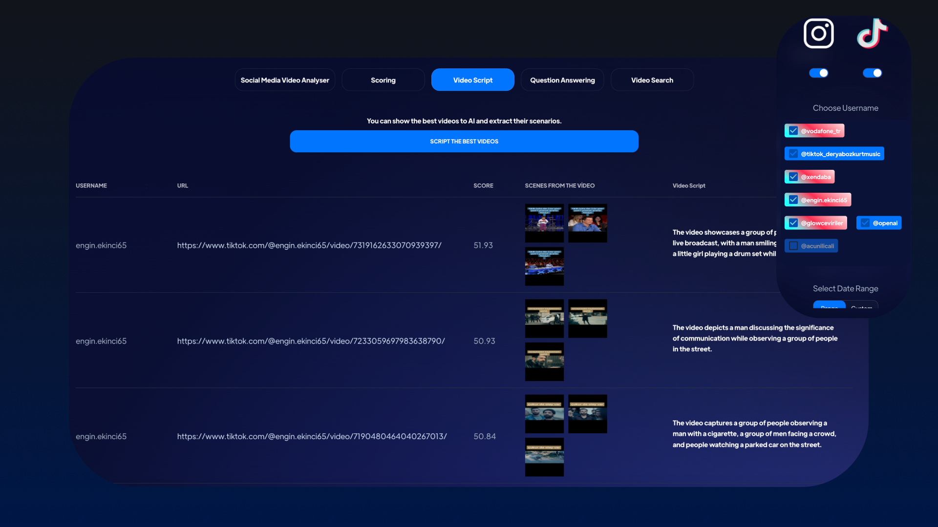 Analyser les scripts vidéo