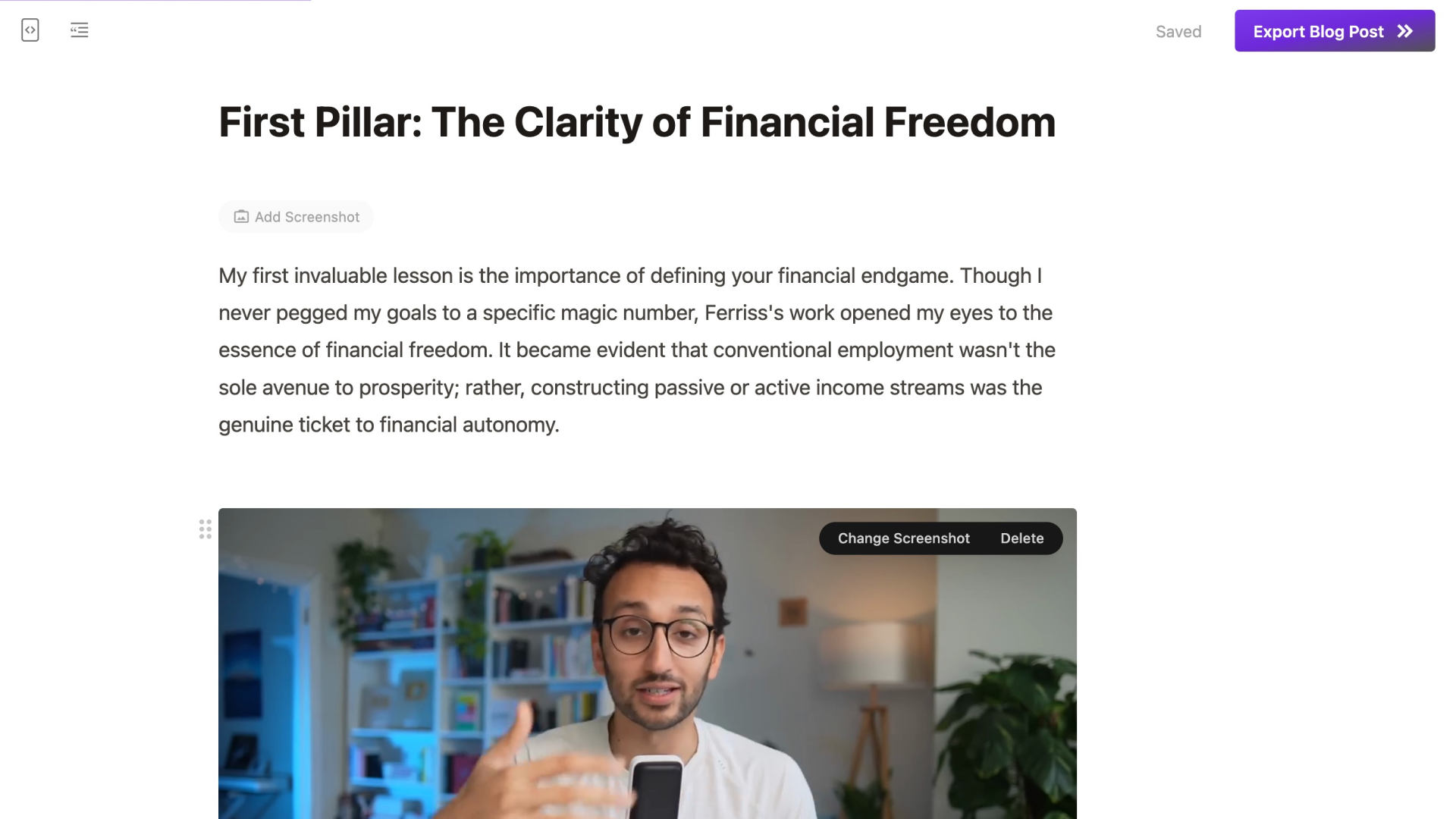 Article de blog généré