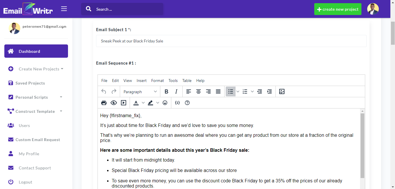 Éditeur d'e-mail