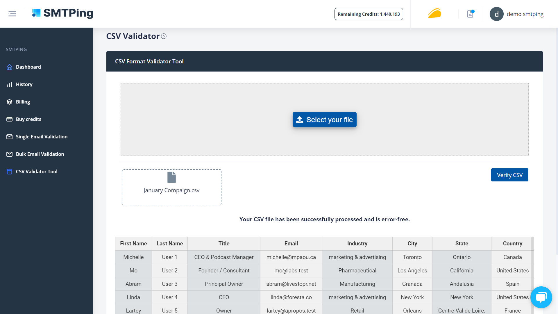 Validateur de fichiers CSV