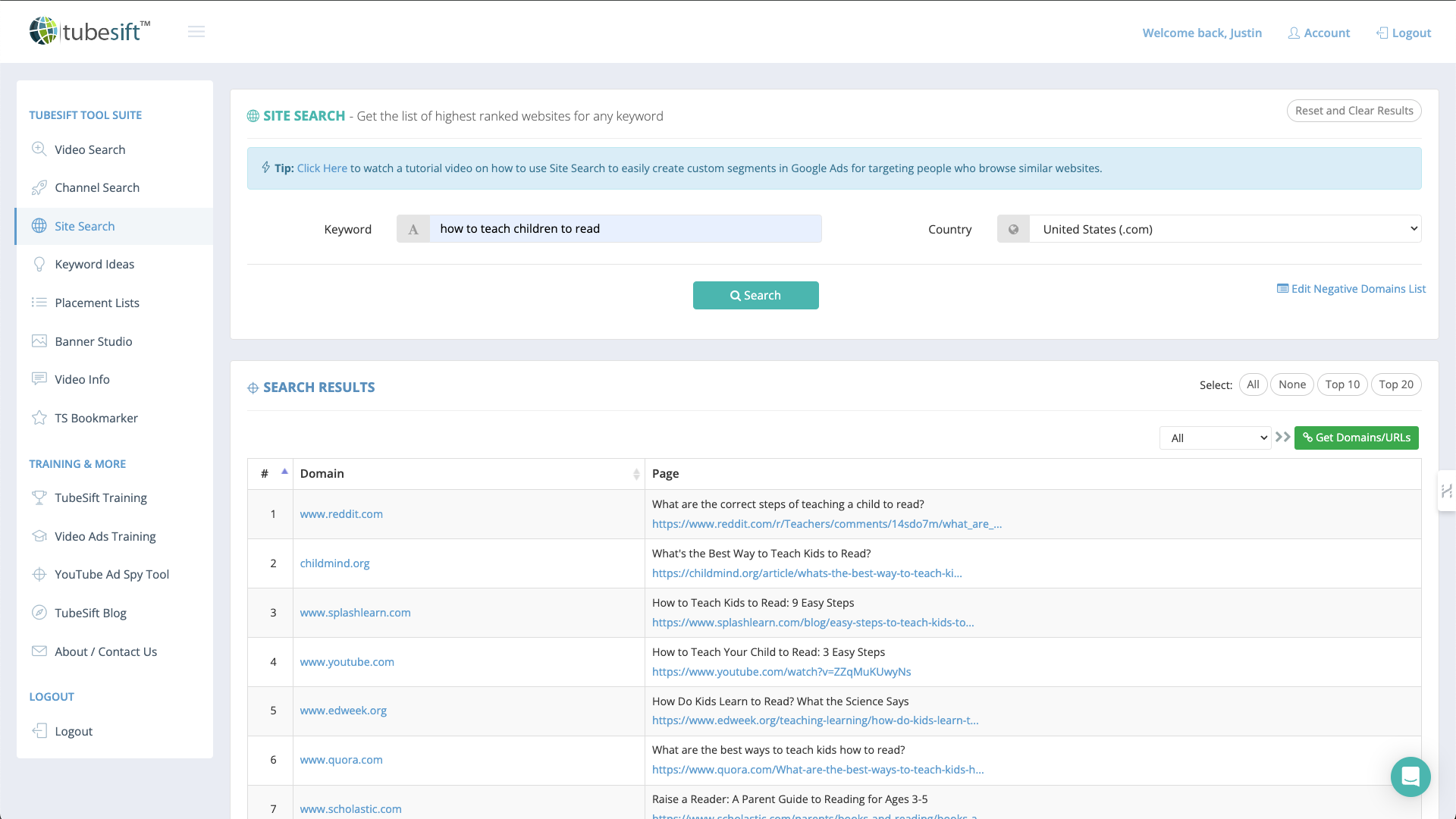Recherche sur le site