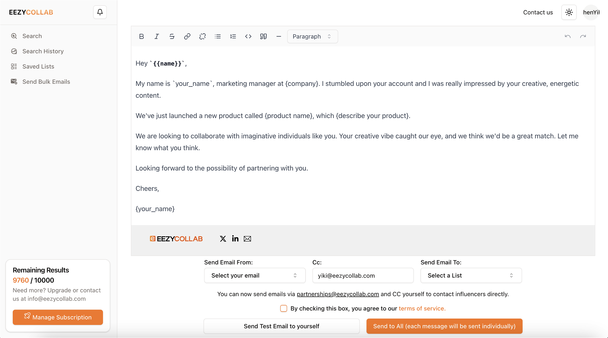 E-mails en masse