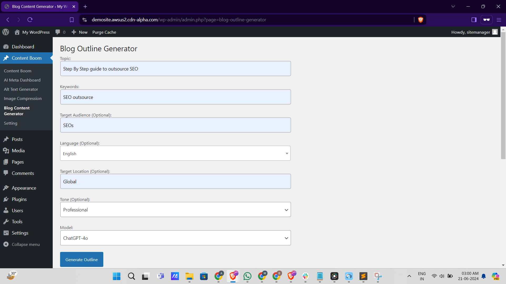 Générateur de contenu de blog IA