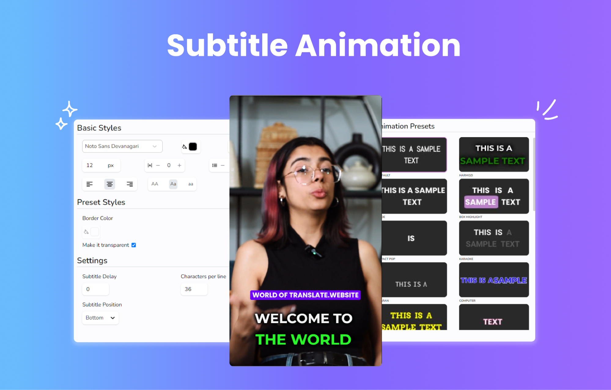 Animation des sous-titres