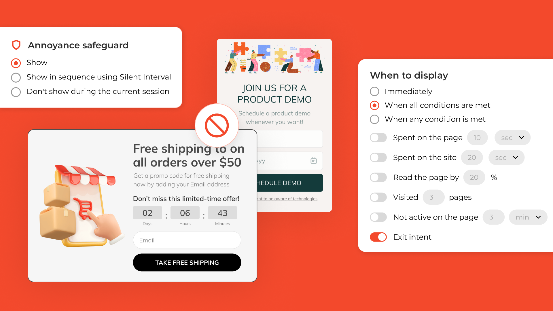 Règles d'affichage des popups