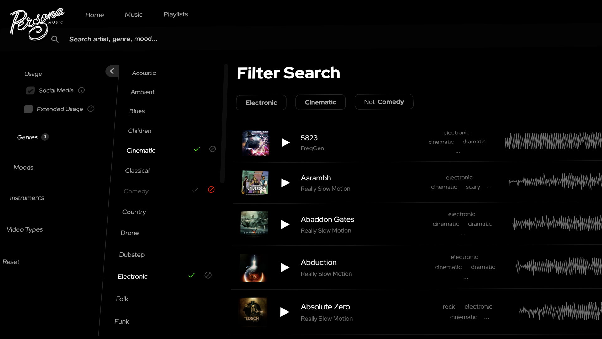Filtrer la recherche