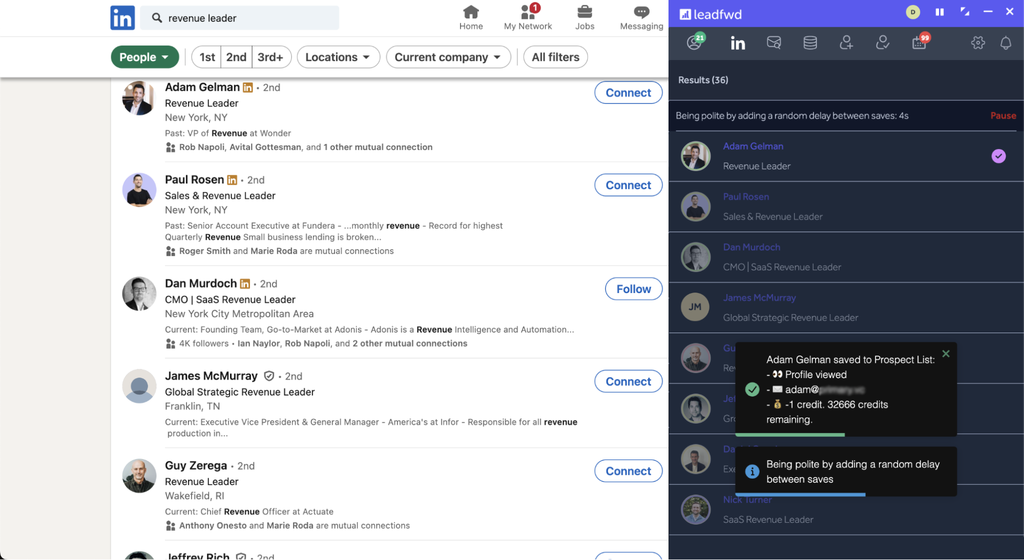 Recherche d'e-mails en cascade