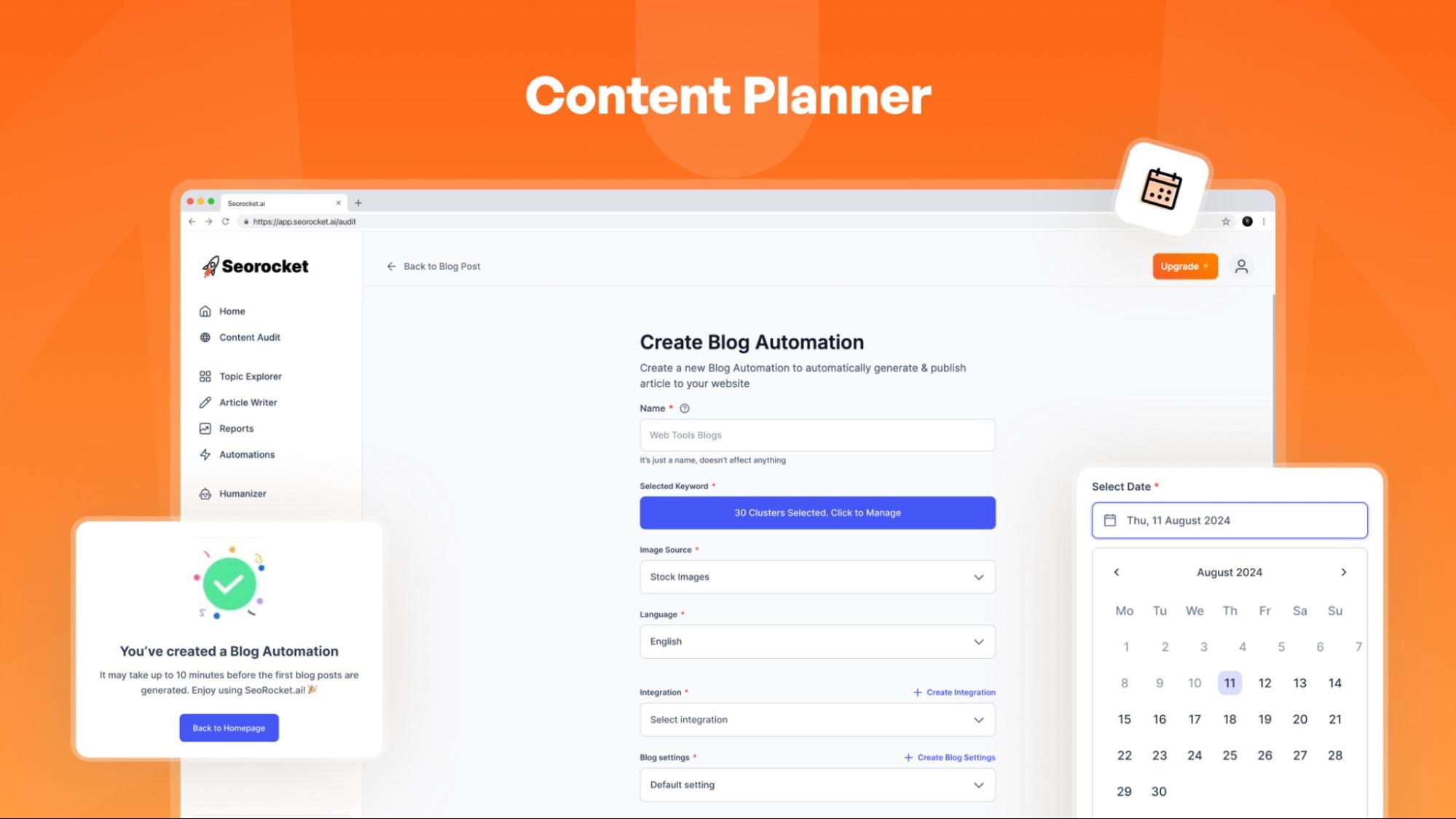 Planificateur de contenu