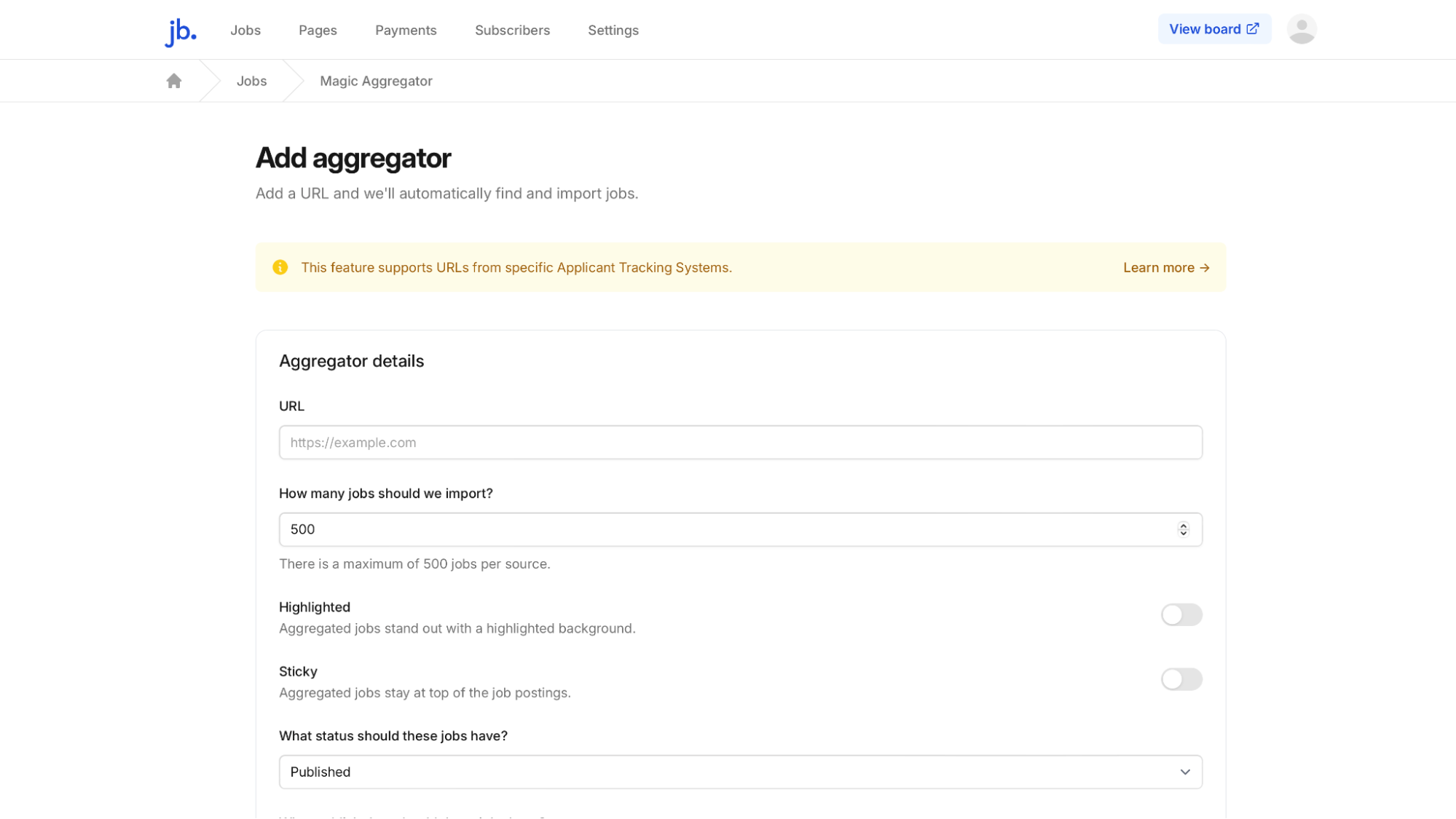 Importer des annonces