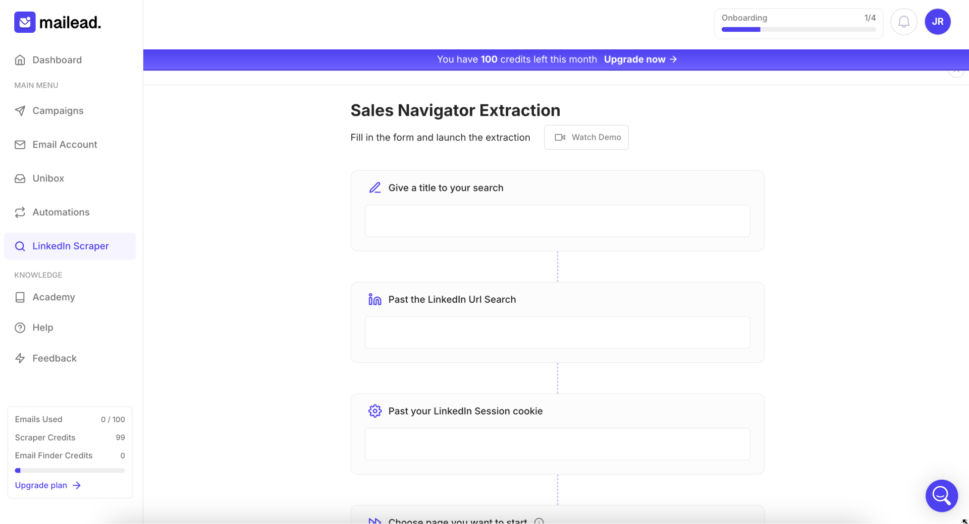 Extraction Sales Navigator