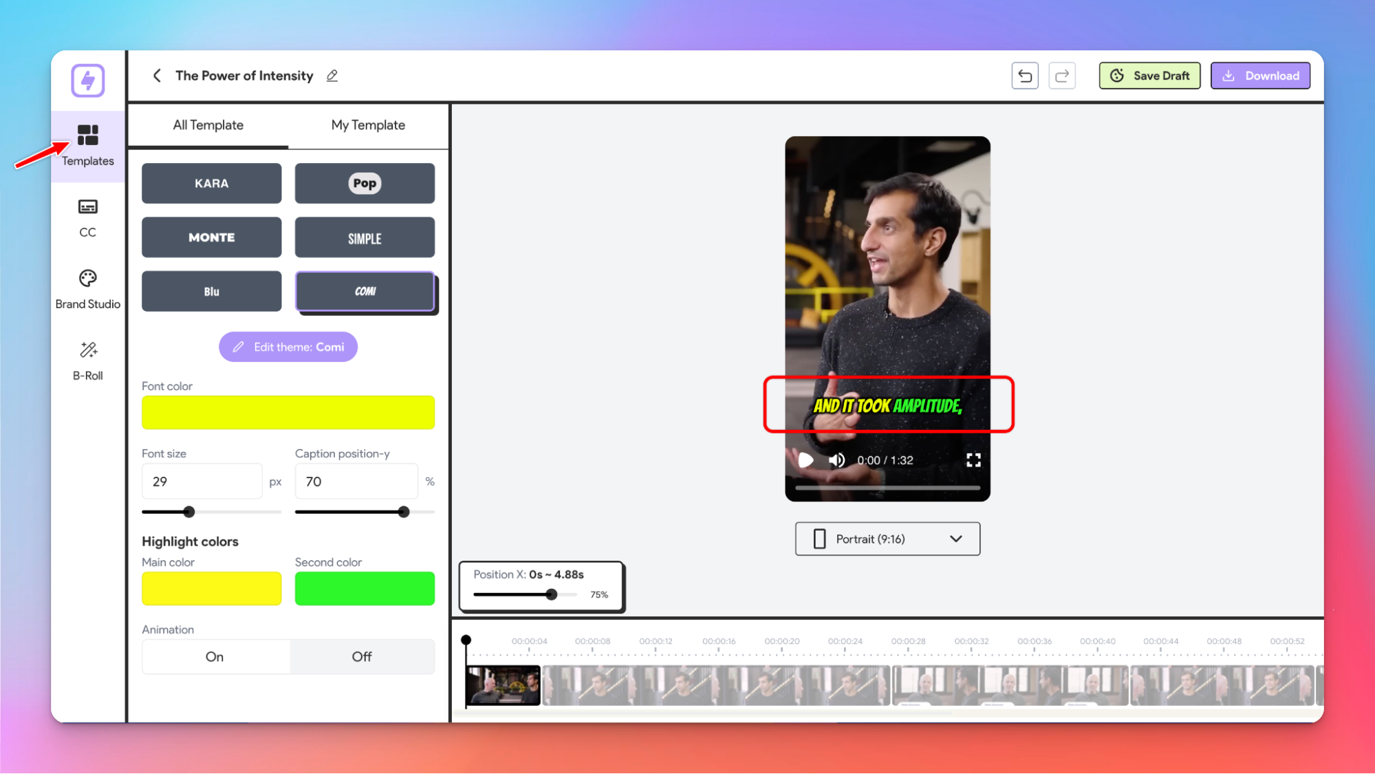 Générer des sous-titres vidéo