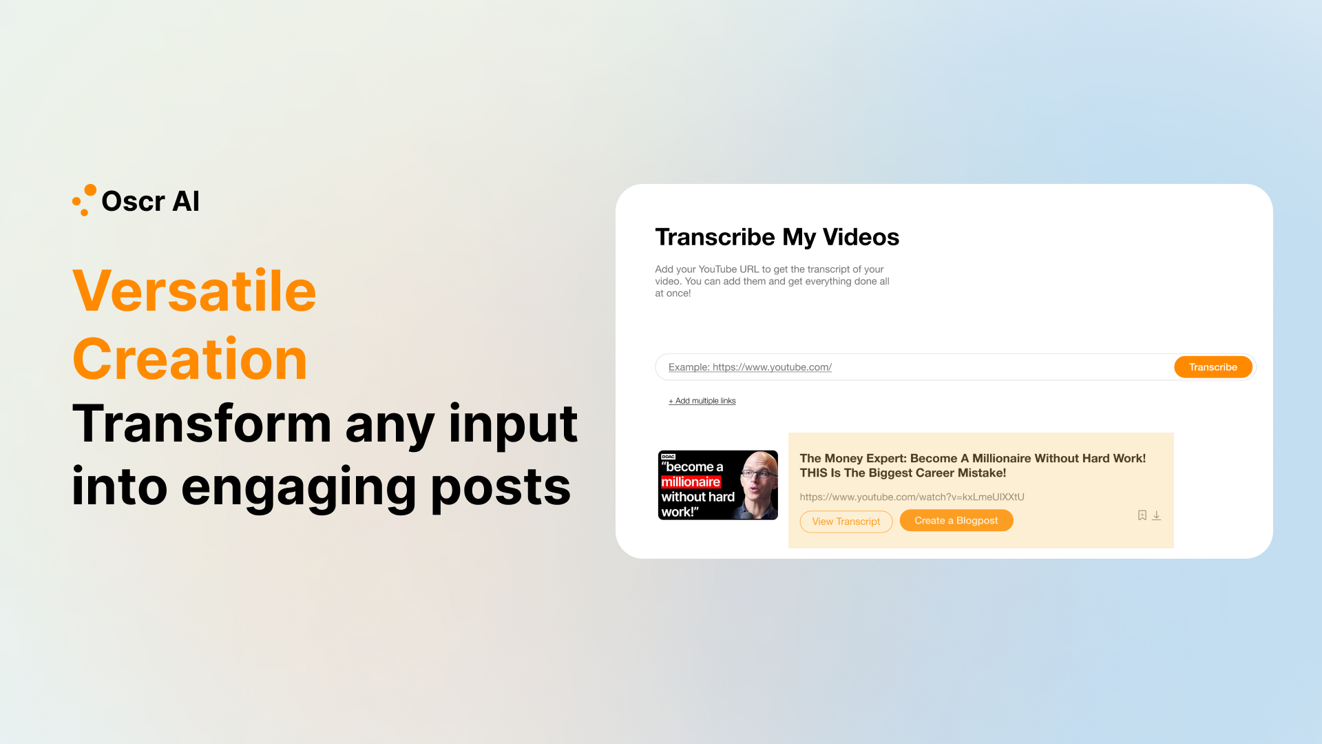 Transcription vidéo