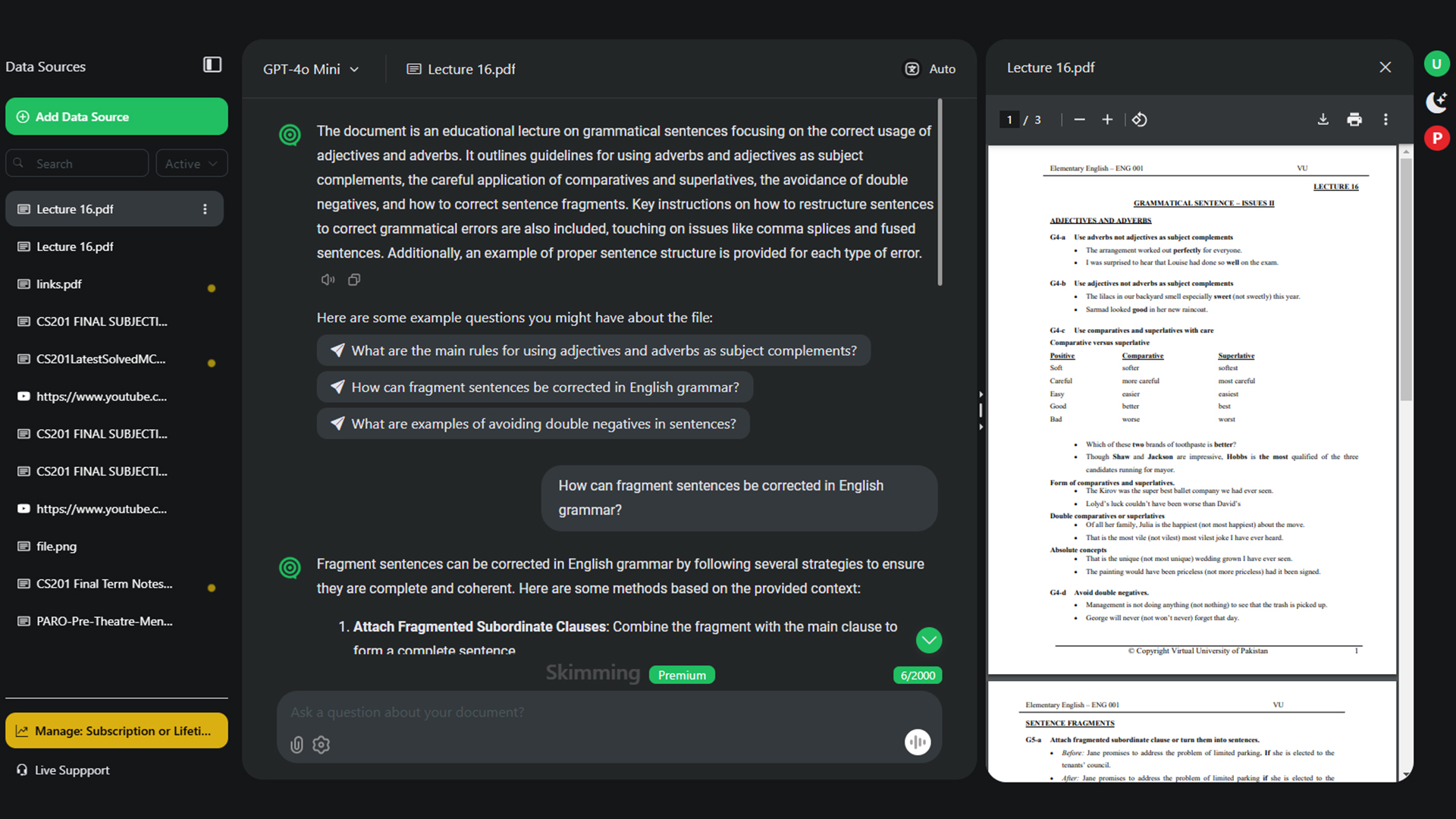 discuter avec des documents