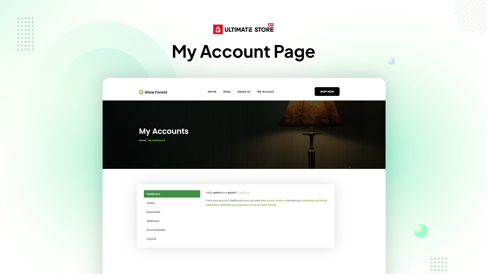 Pages de compte