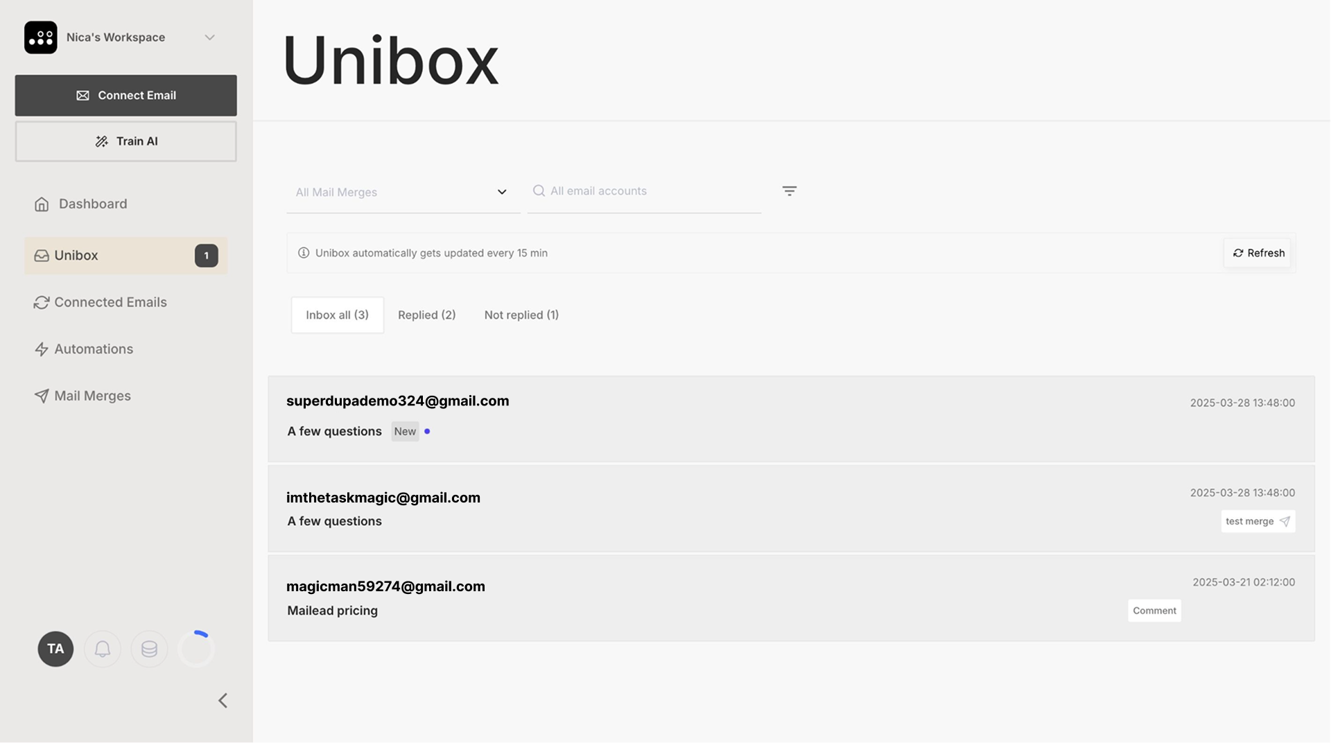 Boîte de réception de support unifiée