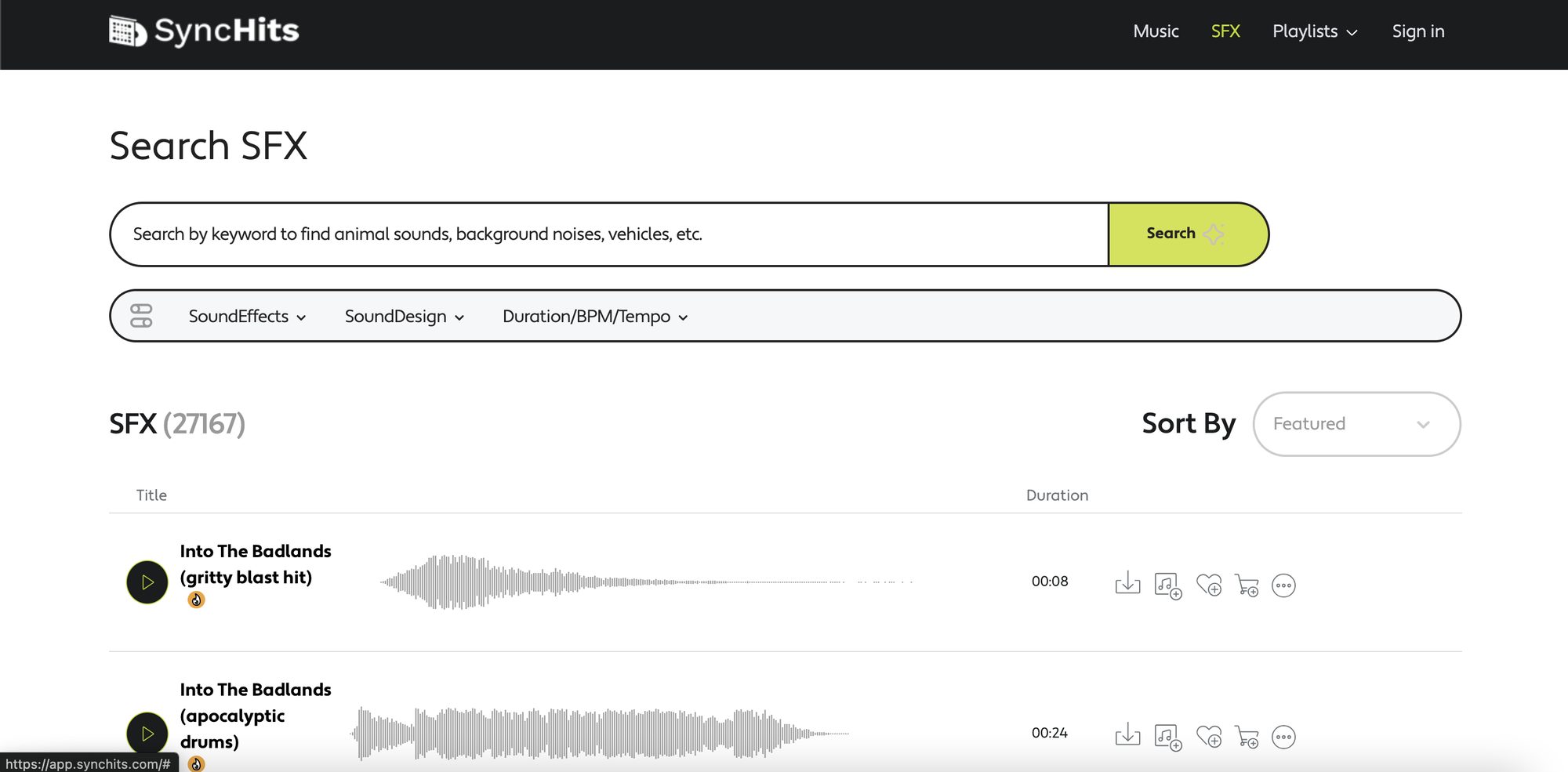 Effets sonores
