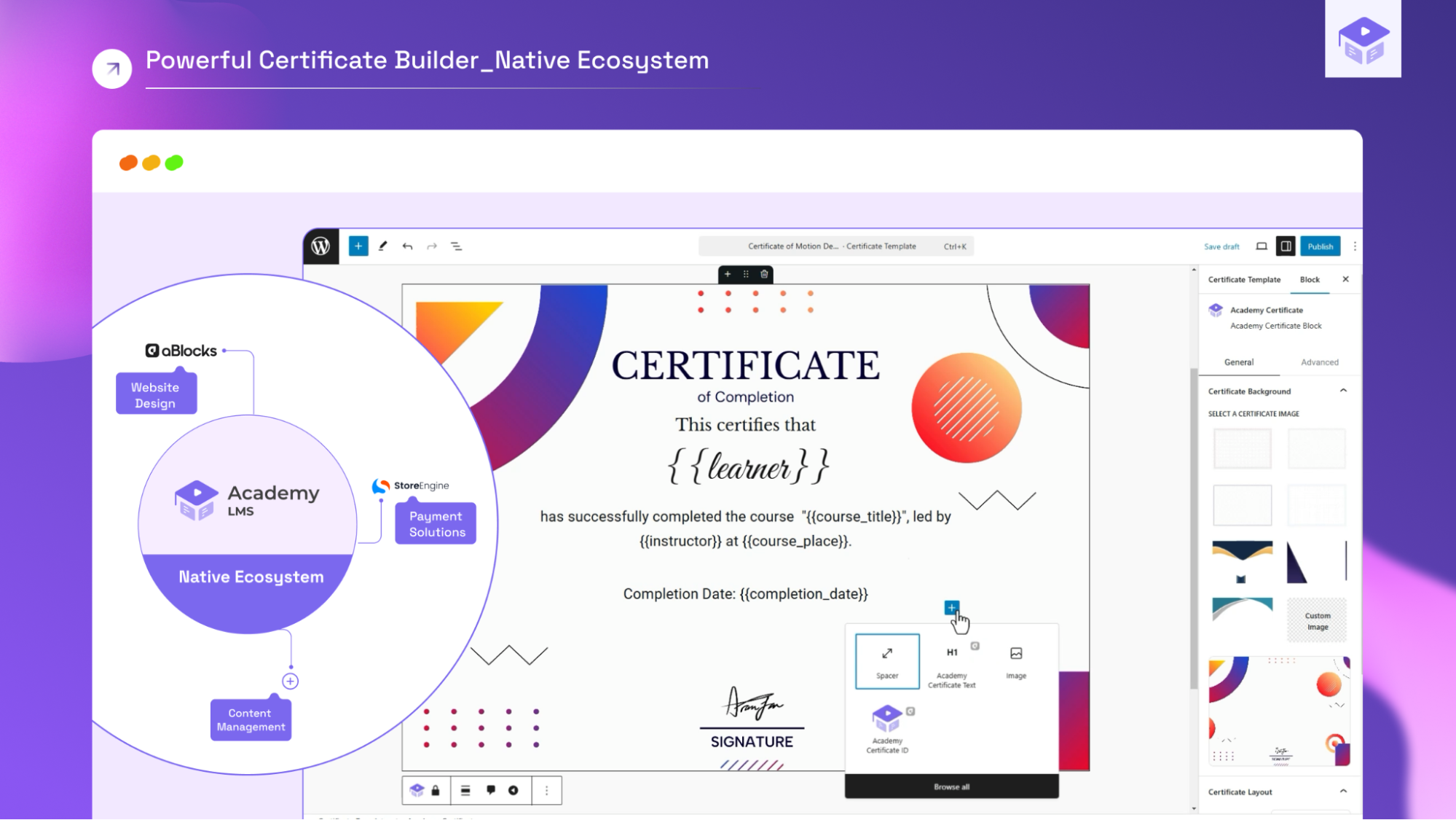 Certificats personnalisés