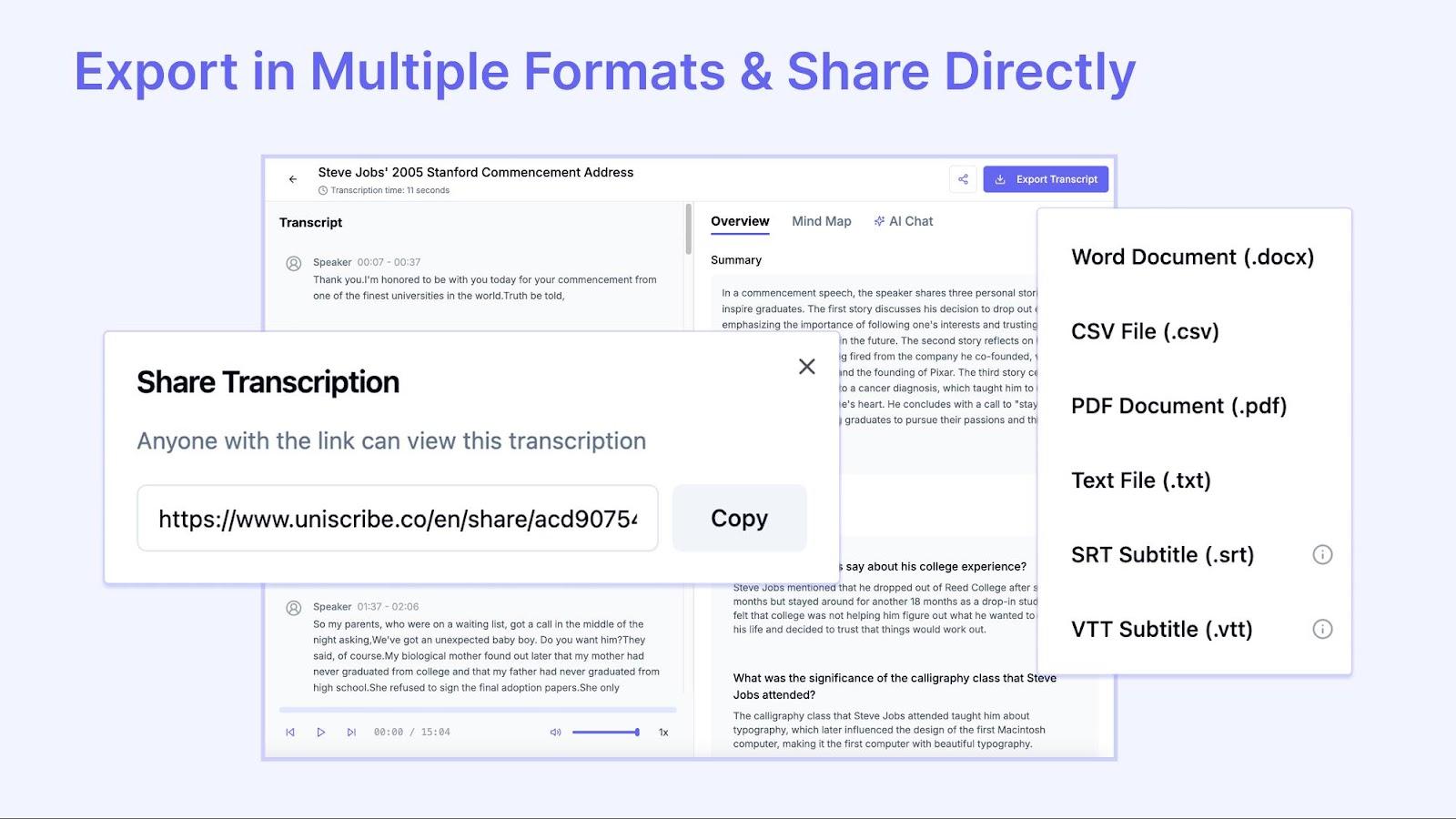Exporter dans plusieurs formats